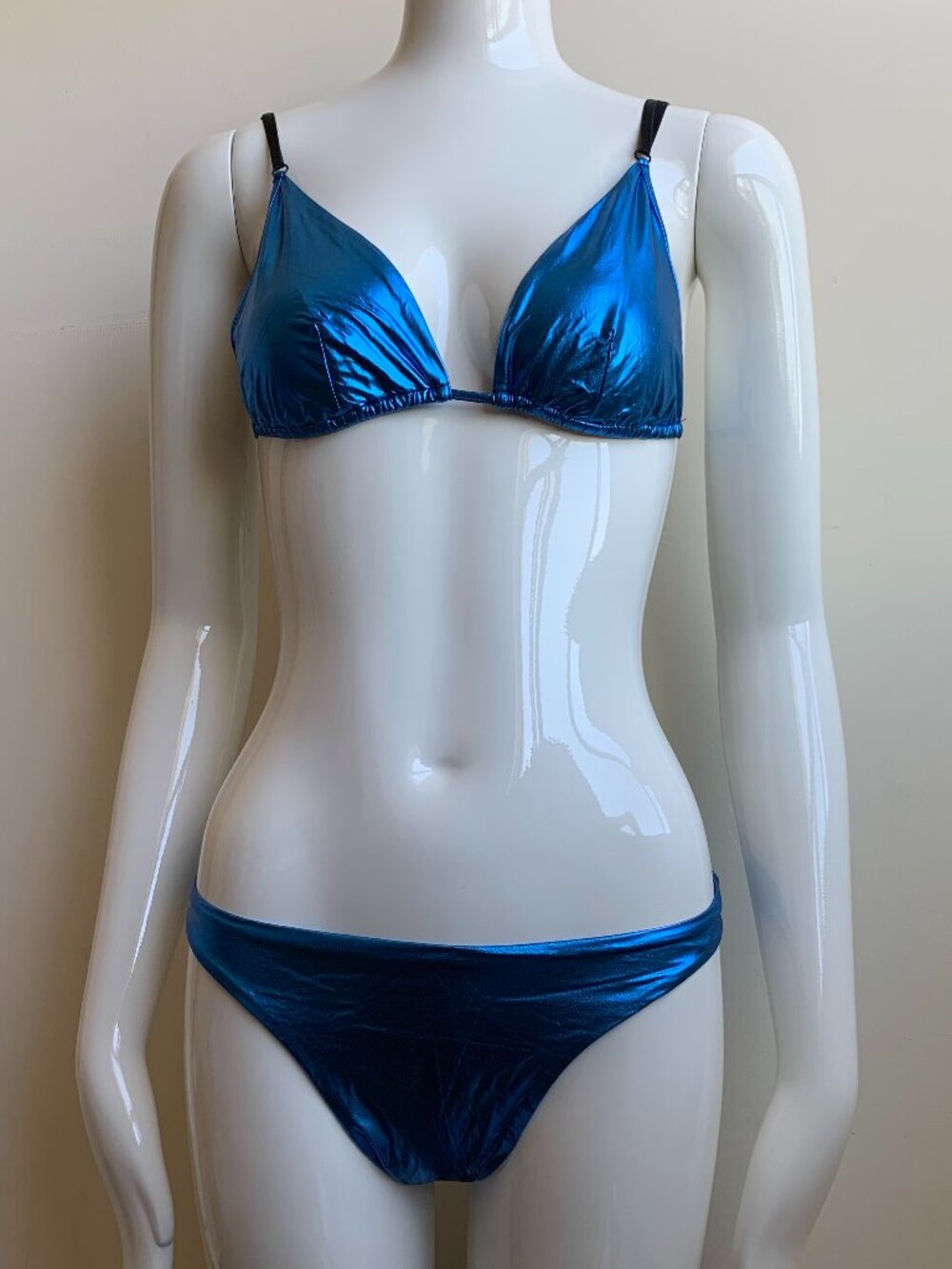 Sauvage blue metallic foil bikini